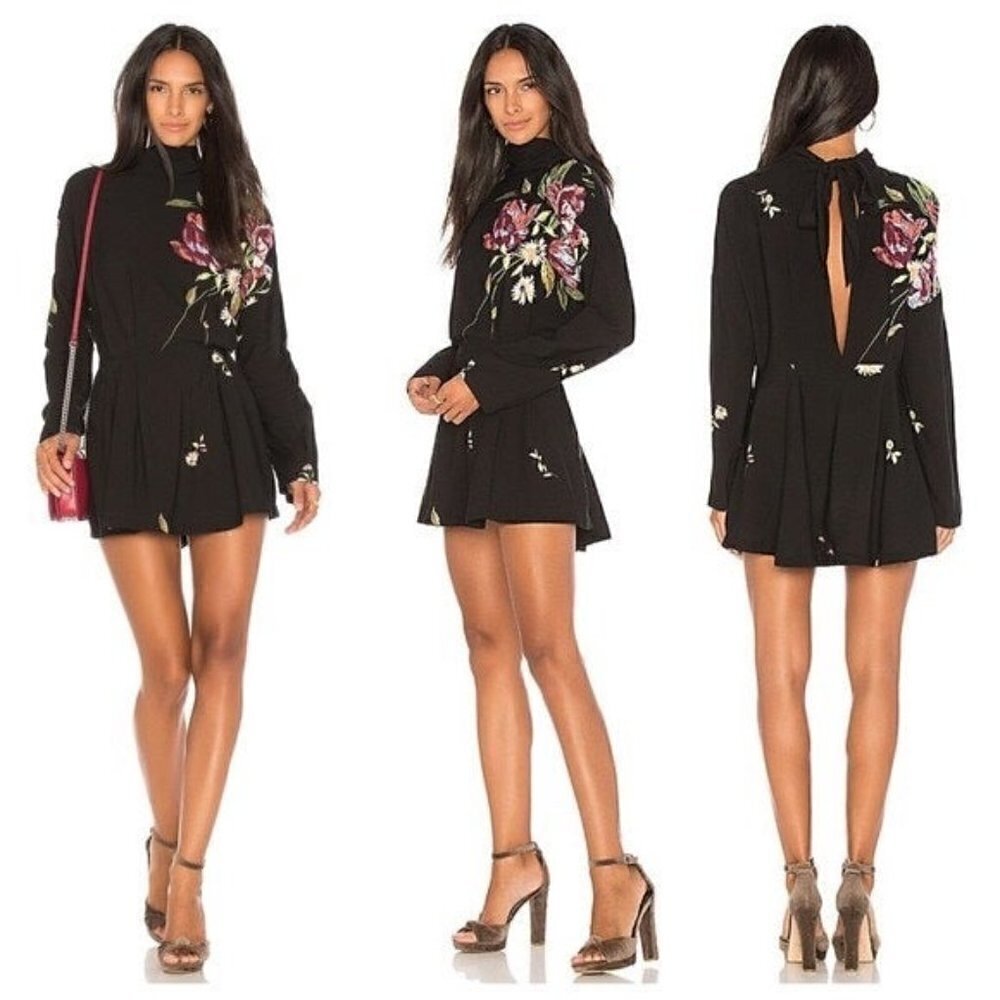 Free People Gemma Embroidered Floral Tunic Dress